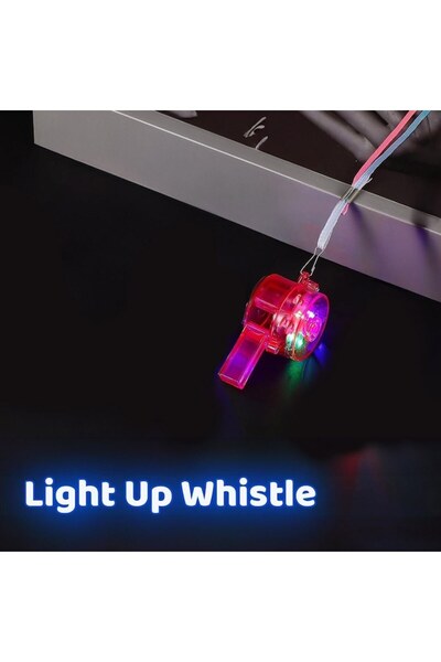 SHOPIENS Training Whistle, LED, Transparent Red Color, Multicolor Cord, MYONNA IT & E- COMMERCE ®