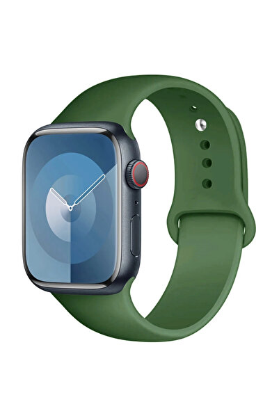 Choice 38 مم - 40 مم - 41 مم S-M 6 حزام سيليكون أخضر عسكري لحزام الساعة 44 مم...