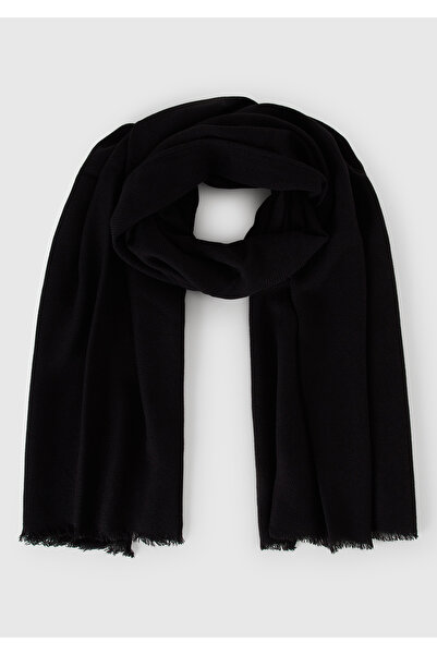 United Colors of Benetton Дамски черен шал с ресни, 100% акрил
