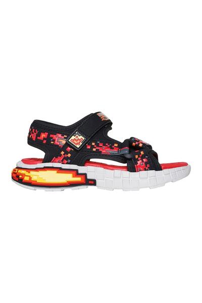 SKECHERS Mega-Splash 4K Mega-Craft Pixel Adaptive Closure Sandals - Red & Black