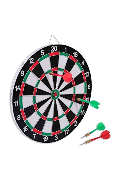 SHOPIENS Darts Set, 4 Darts, Diameter 30 cm, Red/Green