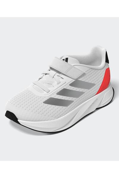 adidas Duramo SL Elastic Lace Shoes - Cloud White/Silver Metallic/Solar Red