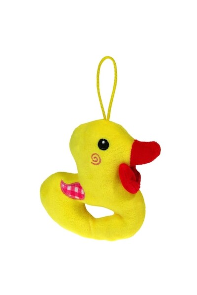 MYONNA IT & E- COMMERCE Jucărie zornăitoare de pluș, rață, galbenă, dimensiun...