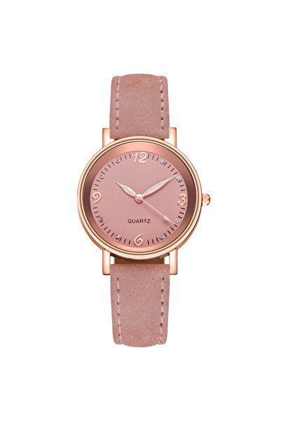 Choice Pink Fashion Arabic Dial Women's Watch Casual Leather Band Analog Quartz Watches
