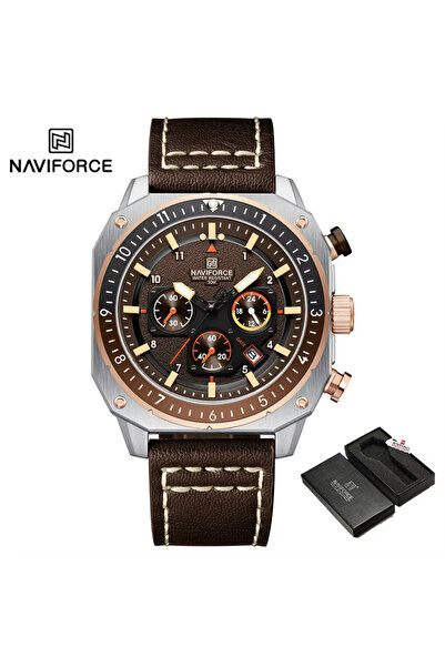 Naviforce SRGBN-BOX Sports Multifunction Waterproof Watches for Men Fashion Leather Luxury Brand Qua