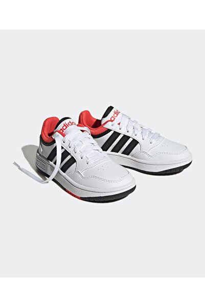 adidas Hoops 3.0 Lace Up Shoes - Cloud White/Core Black/Bright Red