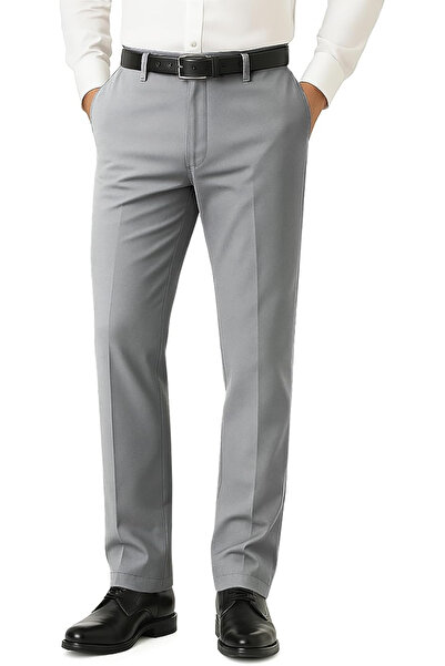 OEM Men's casual pants, breathable, elastic waist, gray 32