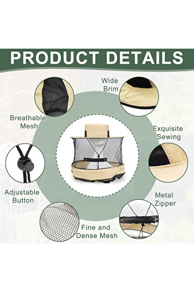 OEM Detachable beekeeper hat with insect net, fishing, camping, hiking
