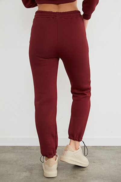 Fulla Moda Φούτερ Jogger με 3 κλωστές, ελαστική μέση και πώματα στα πόδια