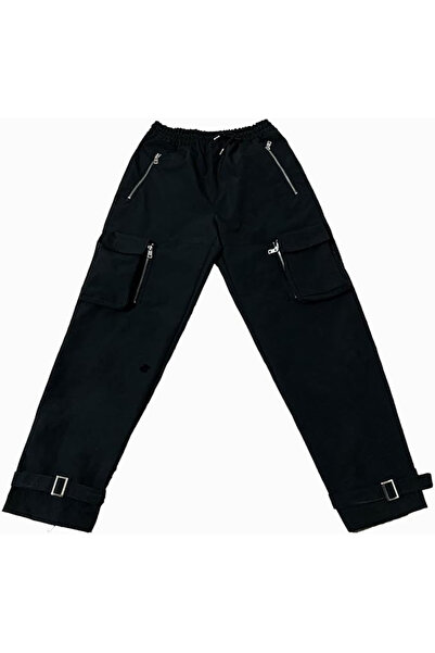 OEM Women's Breathable Casual Pants, Loose Fit with Side Pockets, Black M