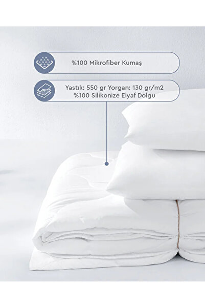 Samir Store Double White Quilt and Pillow