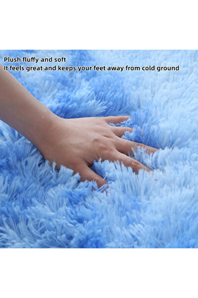 OEM Round 120 cm soft room mat, blue