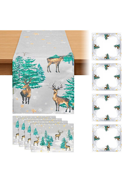 OEM Decorative tablecloth, with 4 placemats and 4 napkins