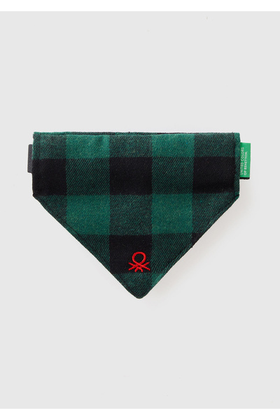 United Colors of Benetton Unisex White Plaid Dog Bandana