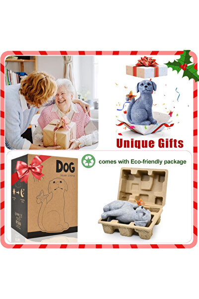 OEM Garden, terrace, balcony decoration with LEDs and solar panel 19 cm, dog