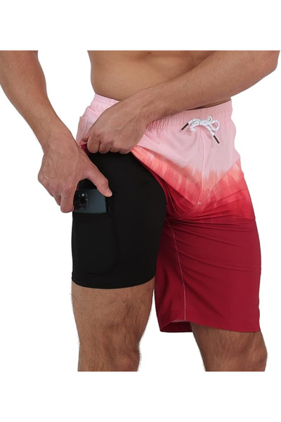 OEM Men's swim shorts, lined, red S