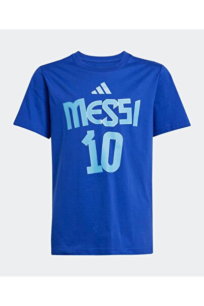 adidas تيشيرت ميسي مطبوع عليه الاسم والرقم - أزرق