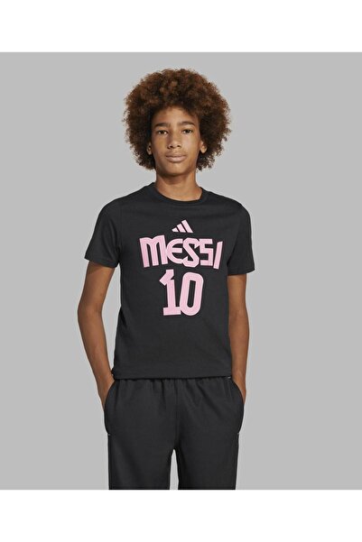 adidas تيشيرت ميسي مطبوع عليه الاسم والرقم - أسود