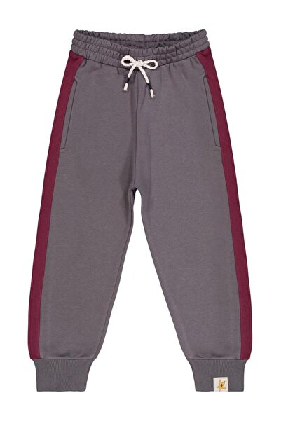 Civil Boys Piece Fabric Ornament Lace-Up 6-9 Years Old Sweatpants - Burgundy 8-9 Years Old