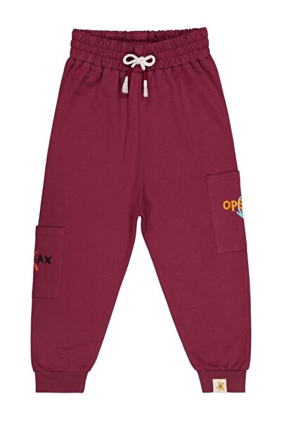 Civil Boys أوبس! بنطلون رياضي مطبوع للأعمار من 6 إلى 9 سنوات - أحمر كلاريت لل...
