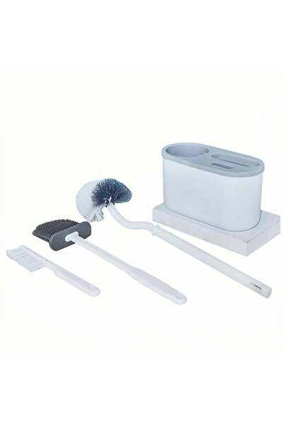 Bukela مجموعة فرشاة المرحاض مع فرشاة على شكل حرف S ورأس سيليكون