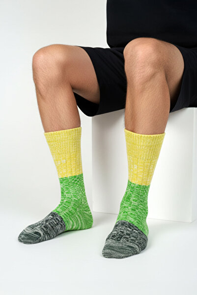 Buluş Organic 3-Piece Flamlı Moline Thick Organic Cotton Socks - Multi-Colored