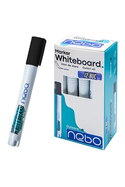 NEBO Marker Whiteboard, Black, 12 pcs/set -