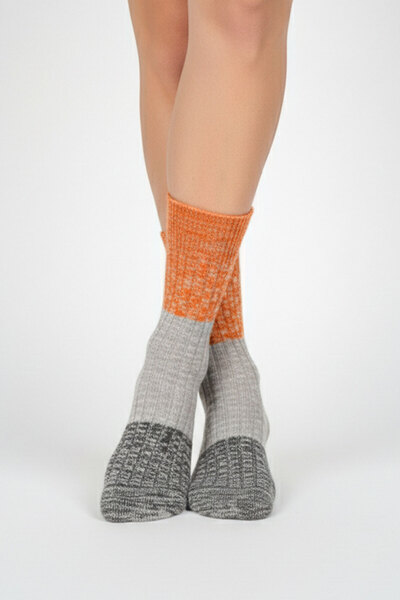 Buluş Organic 3-Piece Flamlı Moline Thick Organic Cotton Socks - Multi-Colored