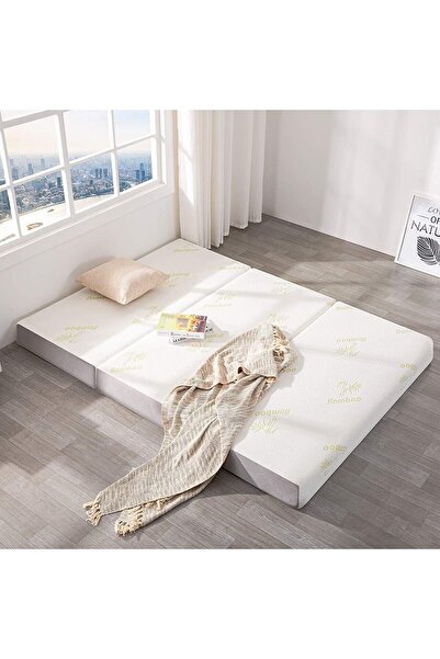 the home mart Folding Mattress, 4 Inch Trifold Hybrid Foam Mattress with Ultra Soft Removable Cover,