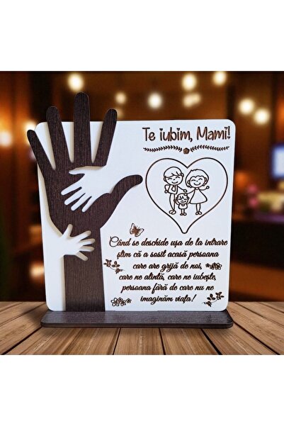 OEM Gift for mother and wife, wooden sign We love you mom, Model 1