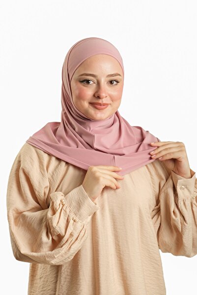 HÜRREM BONE Πρακτικό έτοιμο κασκόλ με σωλήνες διπλός χιτζάμπ Sandy Plain 2501_06