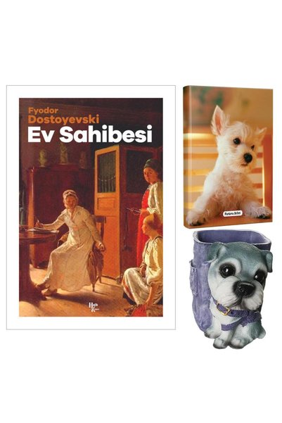HalkKitabevi Ev Sahibesi - Fyodor Dostoyevski and Decorative Dog Pen Holder -...