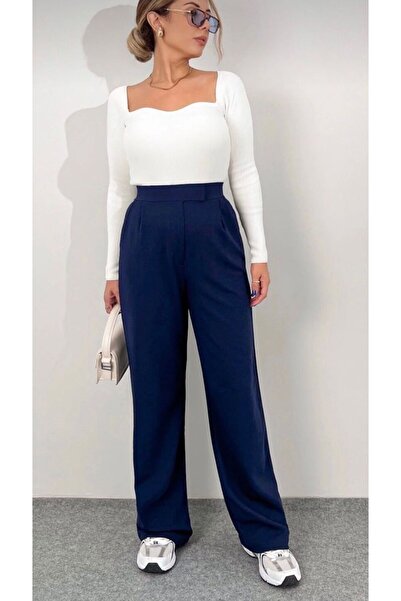 QUUL'Y //YENİ SEZON//YÜKSEK BEL//CIRTLI//ULTRA ESNEK//KADIN KUMAŞ PANTOLON