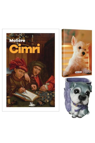 HalkKitabevi Cimri - Moliere and Decorative Dog Pen Holder - Cotton Candy Pla...