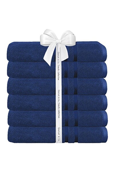 Quasar & Co. Set of 6 bath towels, 100% cotton, 450 g/m2, 70 x 140 cm, royal blue