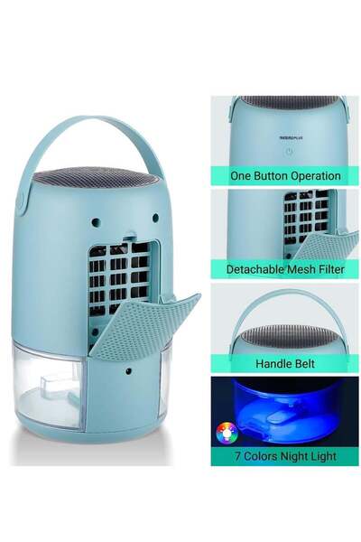 COOYA Dehumidifier, 1100ml Silent Humidity Dehumidifier, 2 Modes