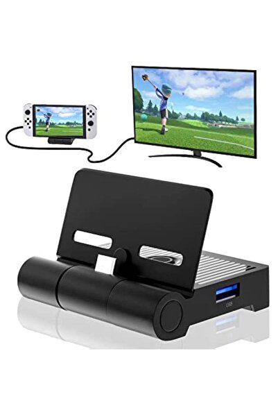 COOYA قاعدة قابلة للطي لتحويل الفيديو، محطة شحن محمولة لجهاز Switch، حامل بتصميم قابل للطي