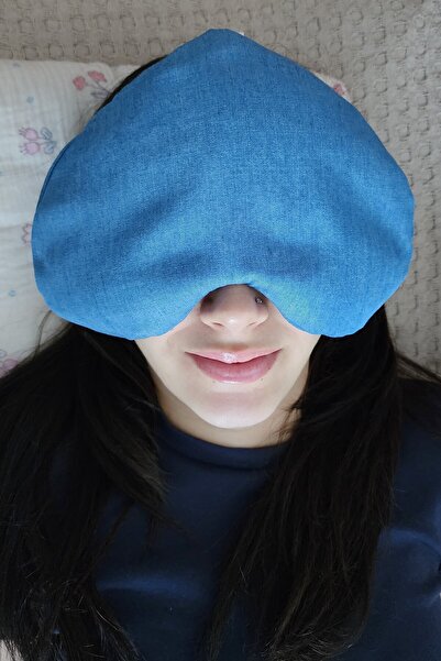 moonzy - minimalist & cozy Heart Model Eye Relaxation Pillow Oval Natural Black Wheat – Eye Pillow with Washable Cotton Cover