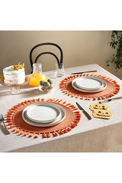Karaca Home Karaca Molly 2-Piece American Dinner Set 38 cm Orange