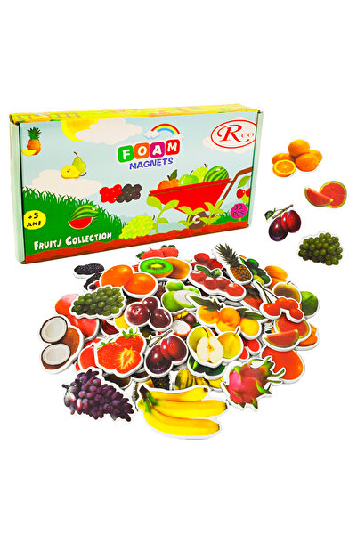 RCO Joc educativ, set 52 piese magnetice, Fructe, din spuma EVA