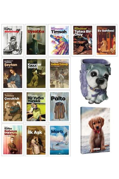 Halk Kitabevi Rus Edebiyatı Koleksiyonu 14 Kitap ve Dekoratif Köpek Kalemlik ...