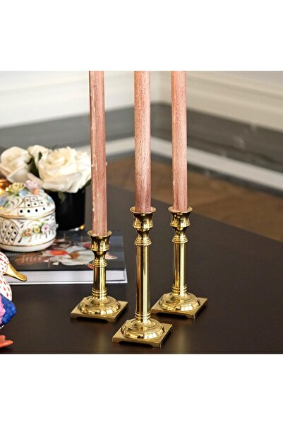EF DEKORASYON Rêve De Bougeoir 18,5cm Kare Parlak Gold
