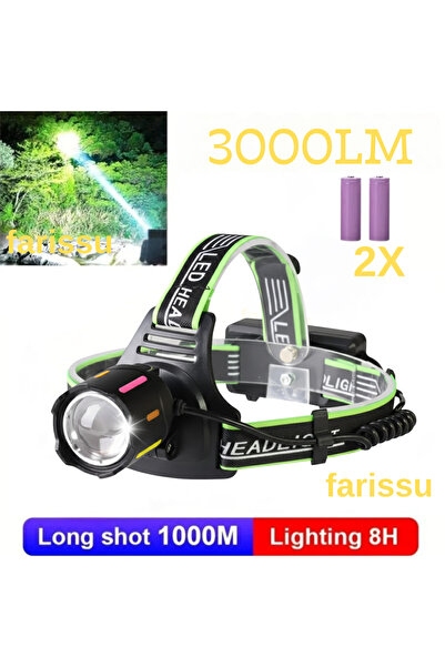 farissu Yüksek Performanslı 30W Şarj Edilebilir LED Kafa Lambası