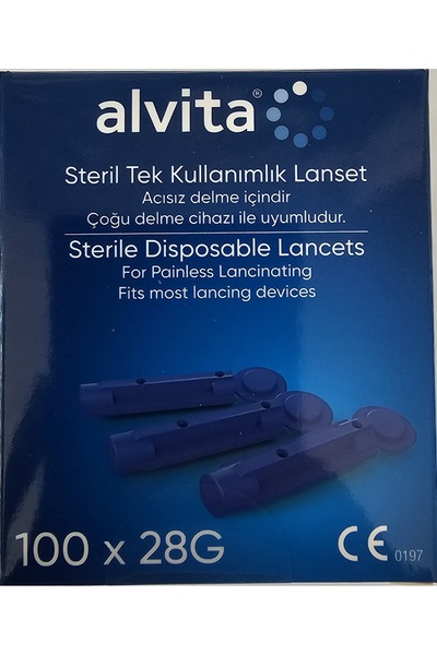 Alvita Tek Kullanımlık Steril Lanset – Ağrısız Kan Alma Ucu (100 Adet)