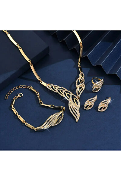 TAKİŞKO ALTIN KAPLAMA EL YAPIMI TASARIM SET 4'LÜ TAKIM