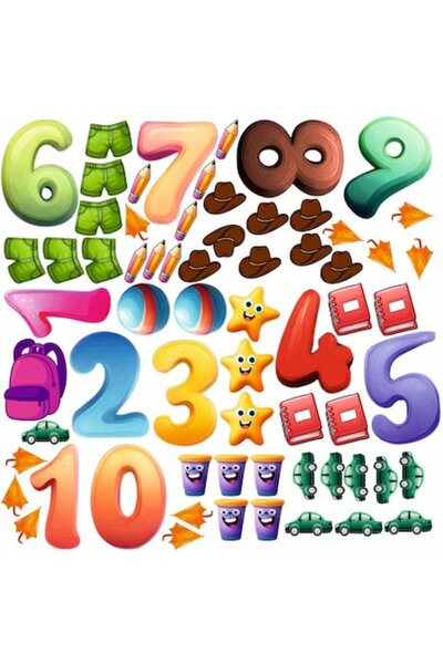 OEM Stickere Decorative Perete Numere cu obiecte – Autocolant Textil Premium,...