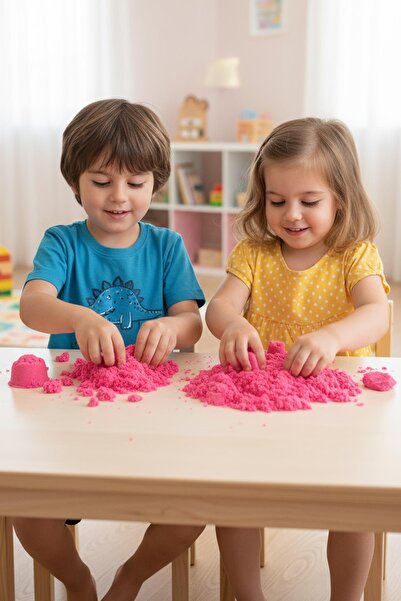 hak-iş oyuncak اللون الوردي 1000 جرام رمل حركي - للأطفال من عمر 3 سنوات فما فوق