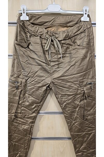 Park Moda Pants with Leather-Like Finish and Pocket Detail