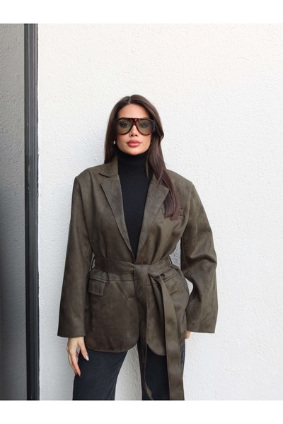 ESRAHELVACI Belted suede jacket