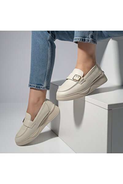 BMoD Pantofi casual bej pentru femei cu talpă groasă MOD10953